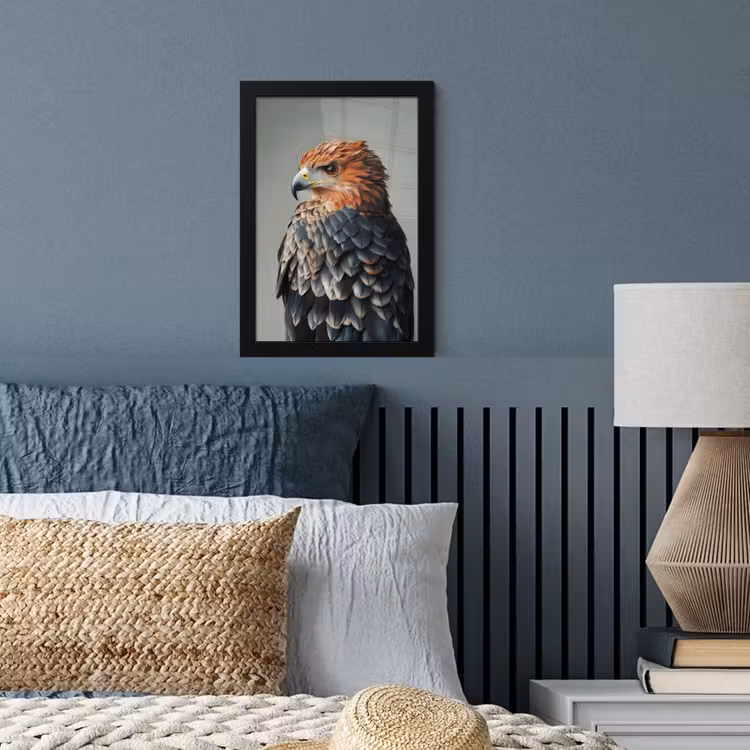 Poster met lijst - Vogel - Realistisch - Veren - Bruin — 4