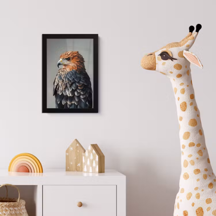 Poster met lijst - Vogel - Realistisch - Veren - Bruin — 5