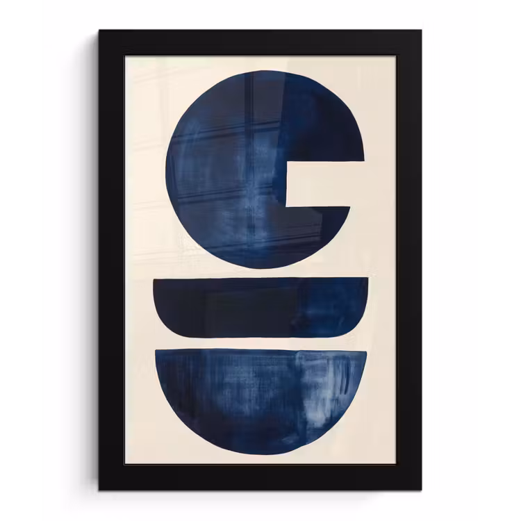 Poster met lijst - Vormen - Blauw - Abstract — 1