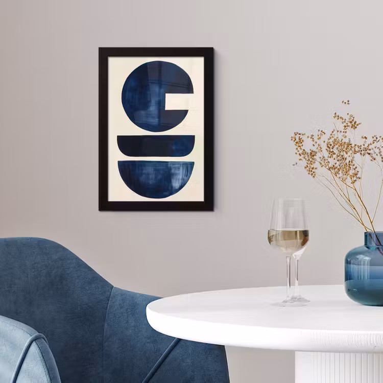 Poster met lijst - Vormen - Blauw - Abstract — 2