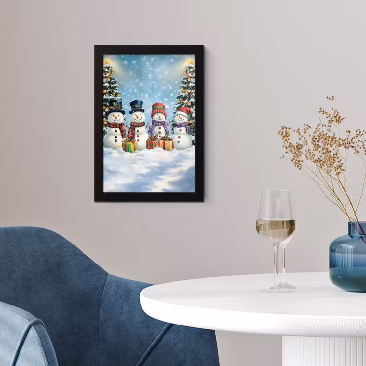 Poster met lijst - Vrolijk - Sneeuw - Kleurrijk — 2