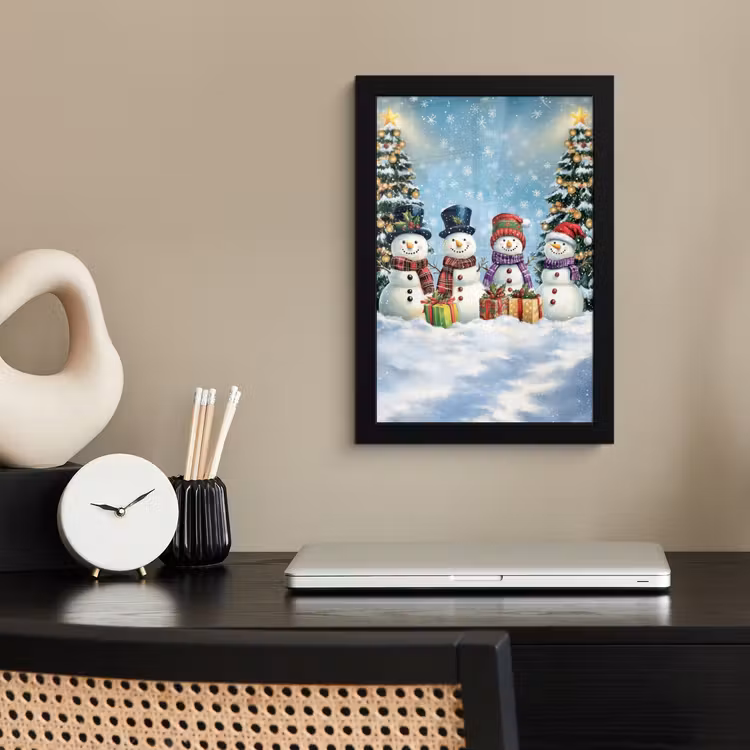 Poster met lijst - Vrolijk - Sneeuw - Kleurrijk — 3