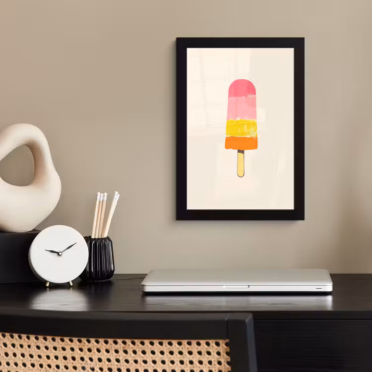 Poster met lijst - Waterijsje - Retro - Stokje - Roze — 3