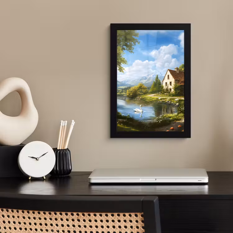 Poster met lijst - Zwaan - Bomen - Rust — 3
