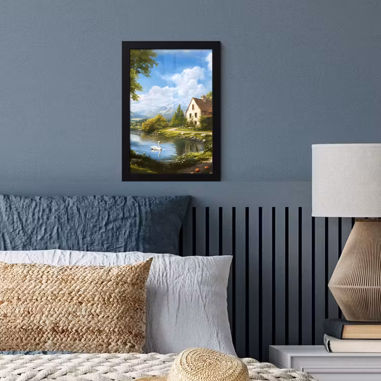 Poster met lijst - Zwaan - Bomen - Rust — 4