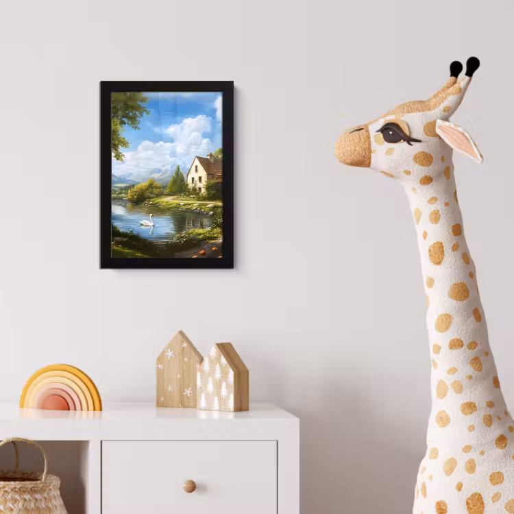 Poster met lijst - Zwaan - Bomen - Rust — 5