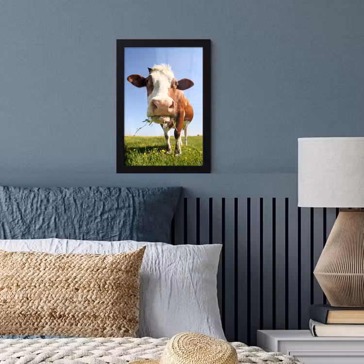 Poster met lijst - Koe - Dieren - Bloemen - Gras — 4