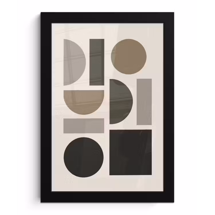 Poster met lijst - Natuurlijke tinten - Grafisch - Verticale compositie — 1