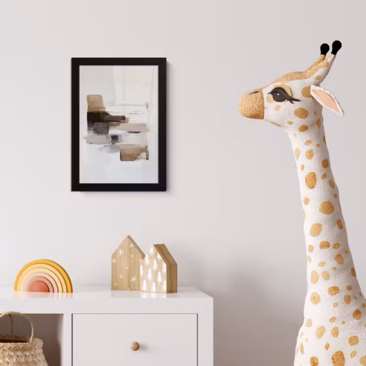 Poster met lijst - Penseelstreken - Balans - Beige - Bruin — 5