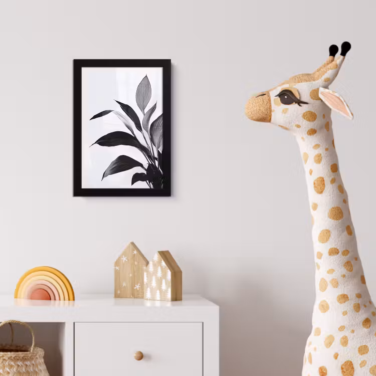 Poster met lijst - Plant - Bladeren - Minimalistisch - Zwart — 5