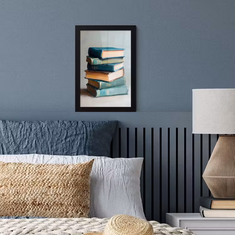 Poster met lijst - Stapel - Boeken - Groen - Daglicht — 4