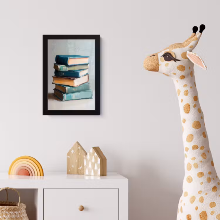 Poster met lijst - Stapel - Boeken - Groen - Daglicht — 5