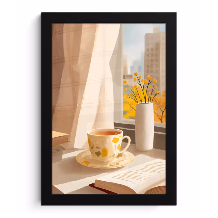 Poster met lijst - Thee - Boek - Thee - Herfst — 1