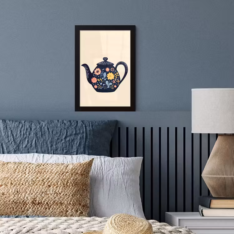 Poster met lijst - Theepot - Kleurrijk - Bloemen — 4