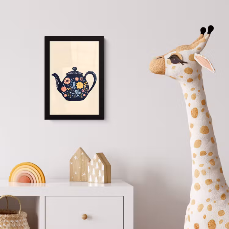 Poster met lijst - Theepot - Kleurrijk - Bloemen — 5
