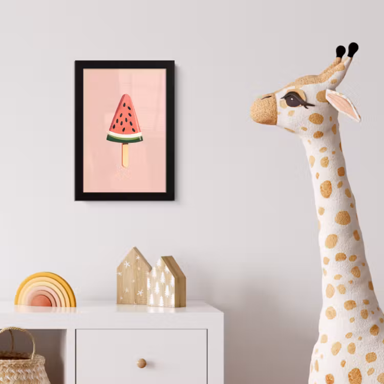 Poster met lijst - Watermeloen - Ijsje - Pitjes - Rood — 5