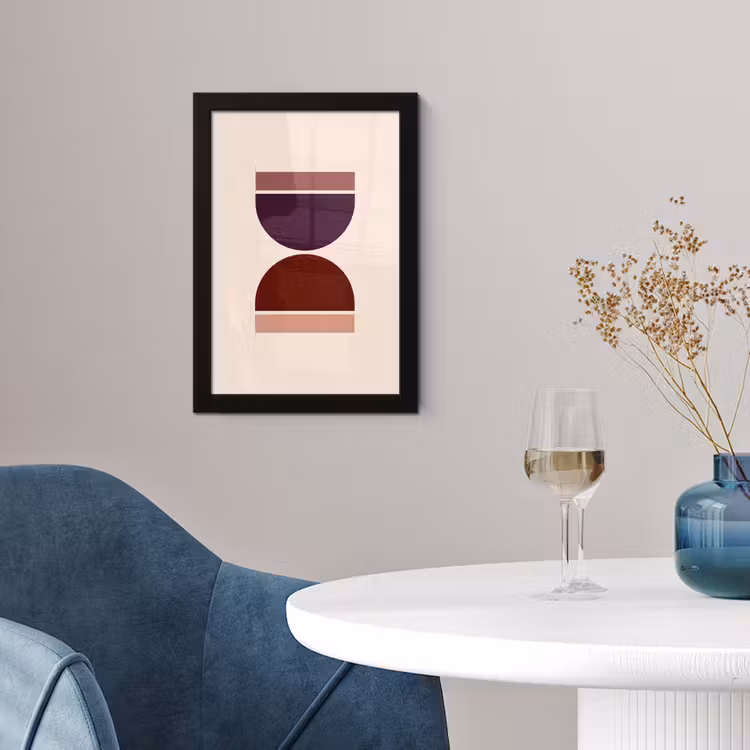 Poster met lijst - Zandloper - Symmetrisch - Rood - Paars — 2