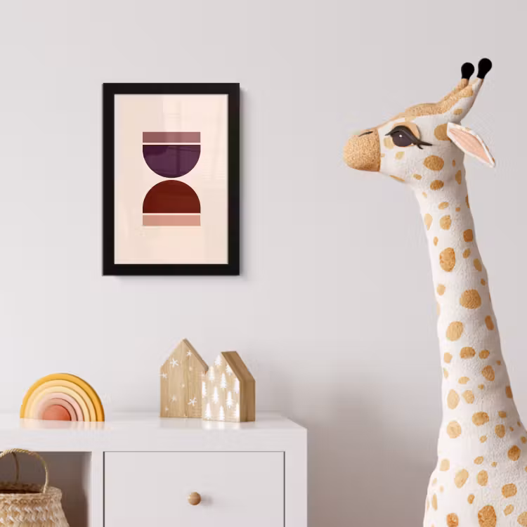 Poster met lijst - Zandloper - Symmetrisch - Rood - Paars — 5
