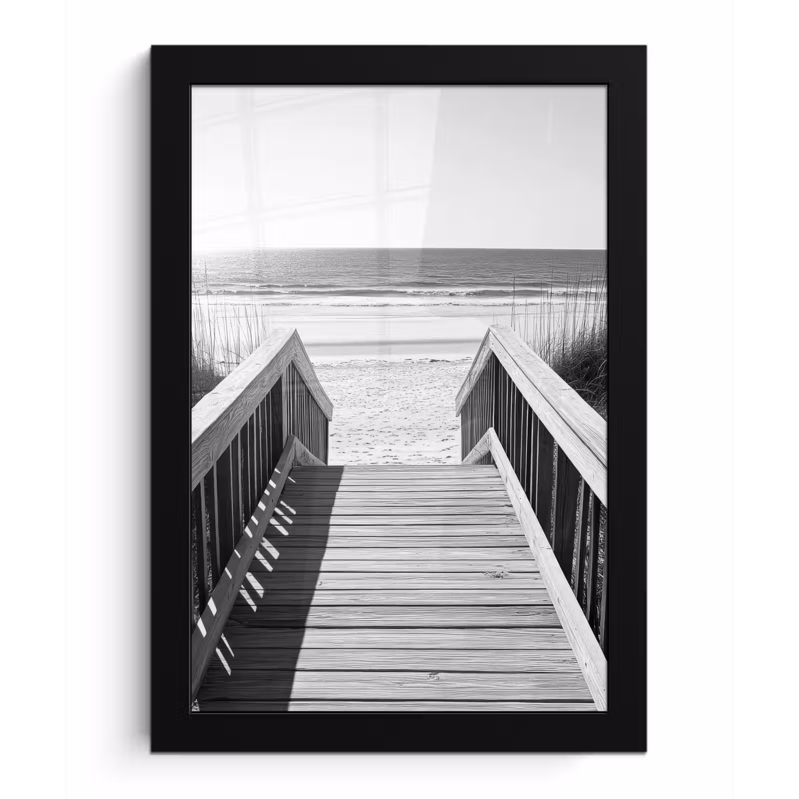 Poster met lijst - Loopbrug - Hout - Strand - Zee — 1