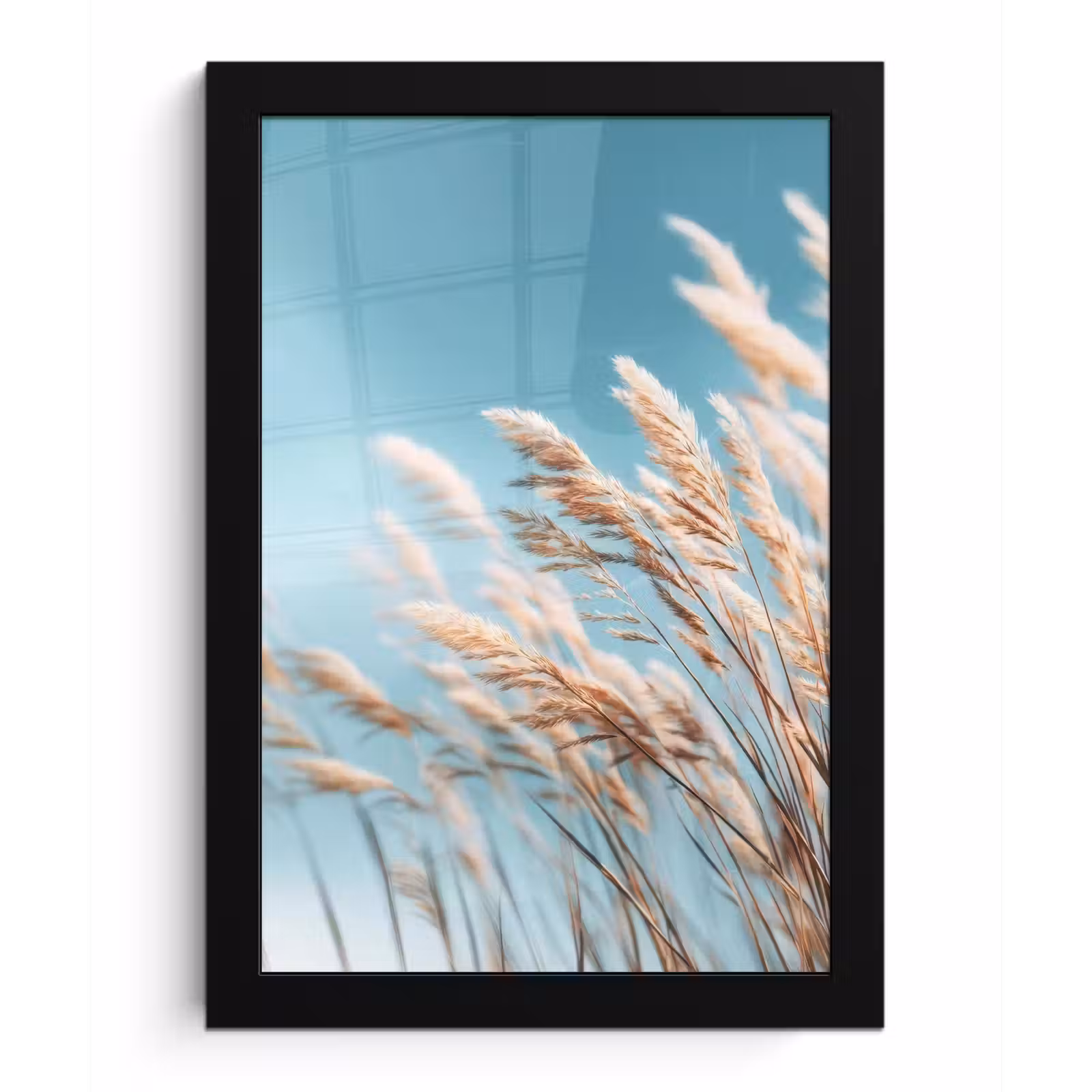 Poster met lijst - Siergras - Wind - Lichtbruin — 1