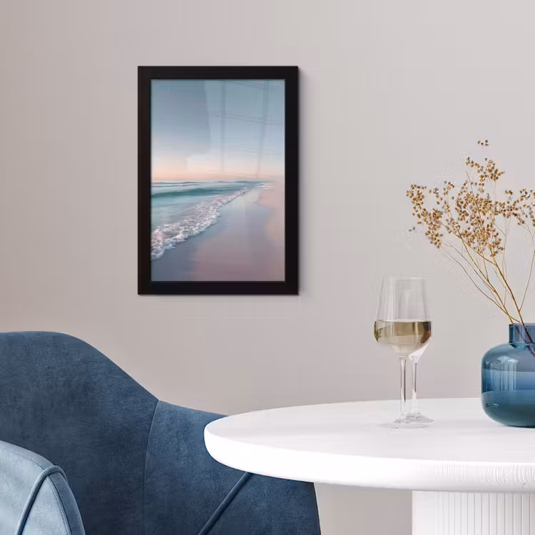 Poster met lijst - Kustlijn - Pastel - water — 2
