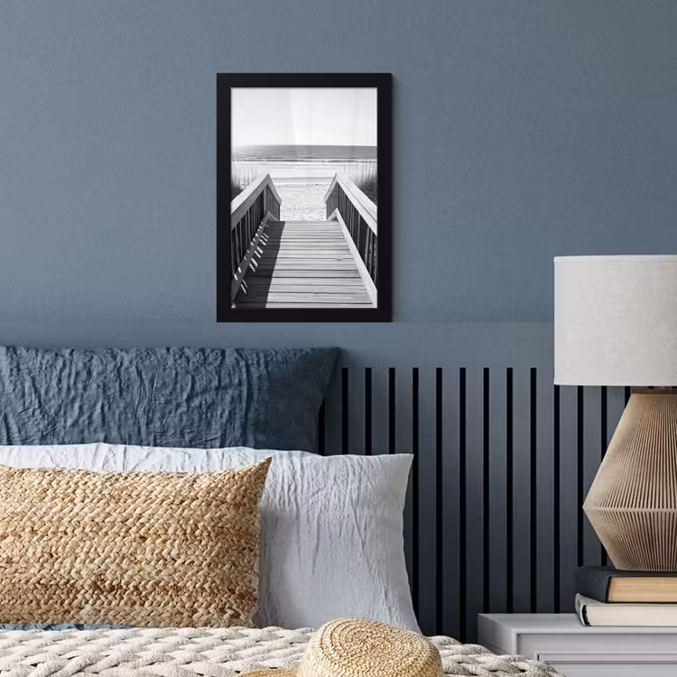 Poster met lijst - Loopbrug - Hout - Strand - Zee — 4