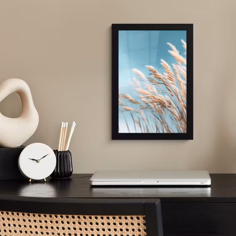 Poster met lijst - Siergras - Wind - Lichtbruin — 3