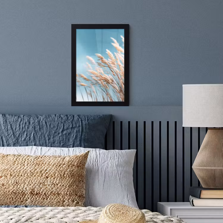 Poster met lijst - Siergras - Wind - Lichtbruin — 4