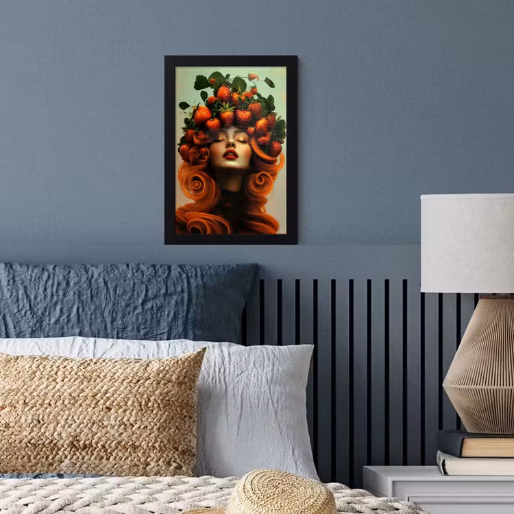 Poster met lijst - Vrouw - Aardbeien - Kroon — 4