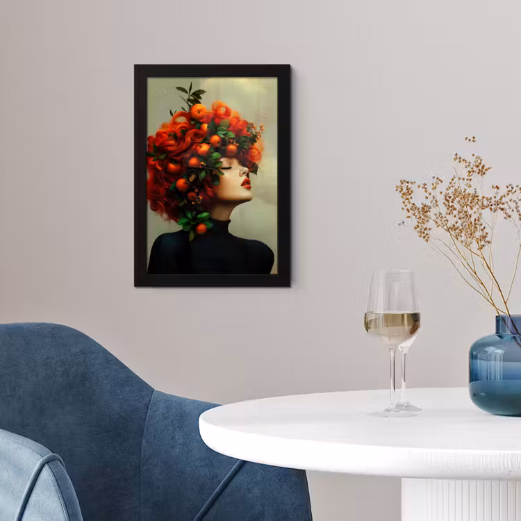Poster met lijst - Vrouw - Appels - Rood - Bladeren — 2