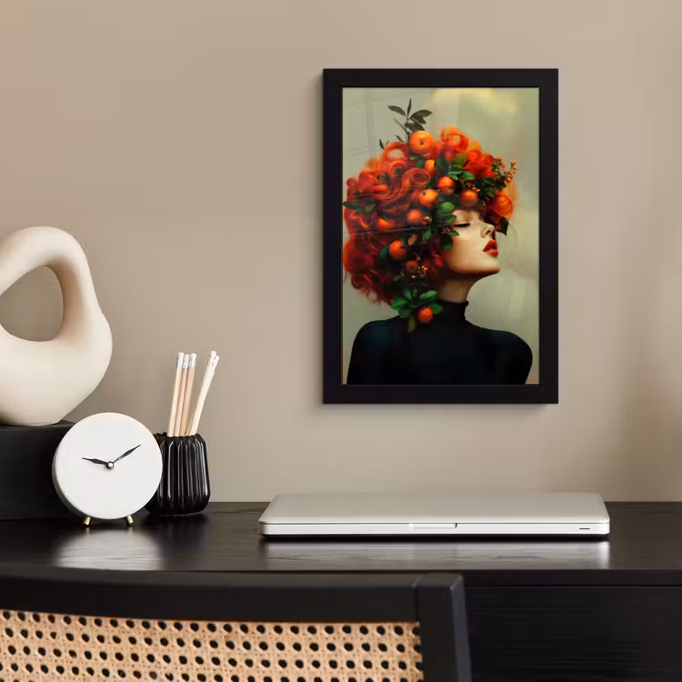 Poster met lijst - Vrouw - Appels - Rood - Bladeren — 3