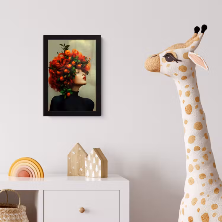 Poster met lijst - Vrouw - Appels - Rood - Bladeren — 5