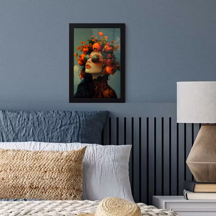 Poster met lijst - Vrouw - Granaatappel - Herfst - Zonnebril — 4