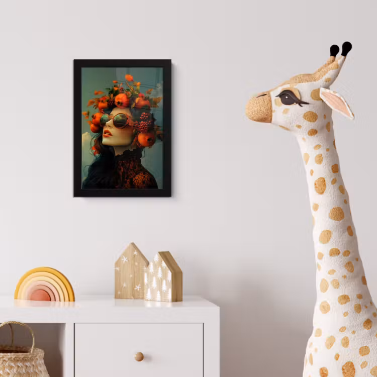 Poster met lijst - Vrouw - Granaatappel - Herfst - Zonnebril — 5