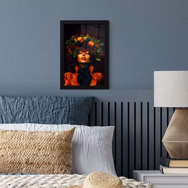 Poster met lijst - Vrouw - Zwart - Bessen - Bramen - Appels — 4