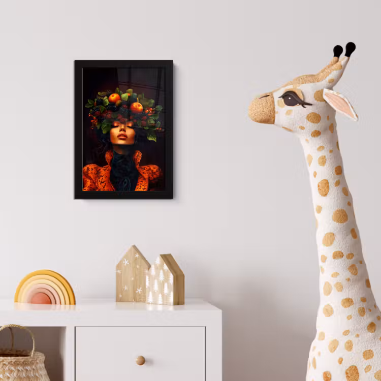 Poster met lijst - Vrouw - Zwart - Bessen - Bramen - Appels — 5