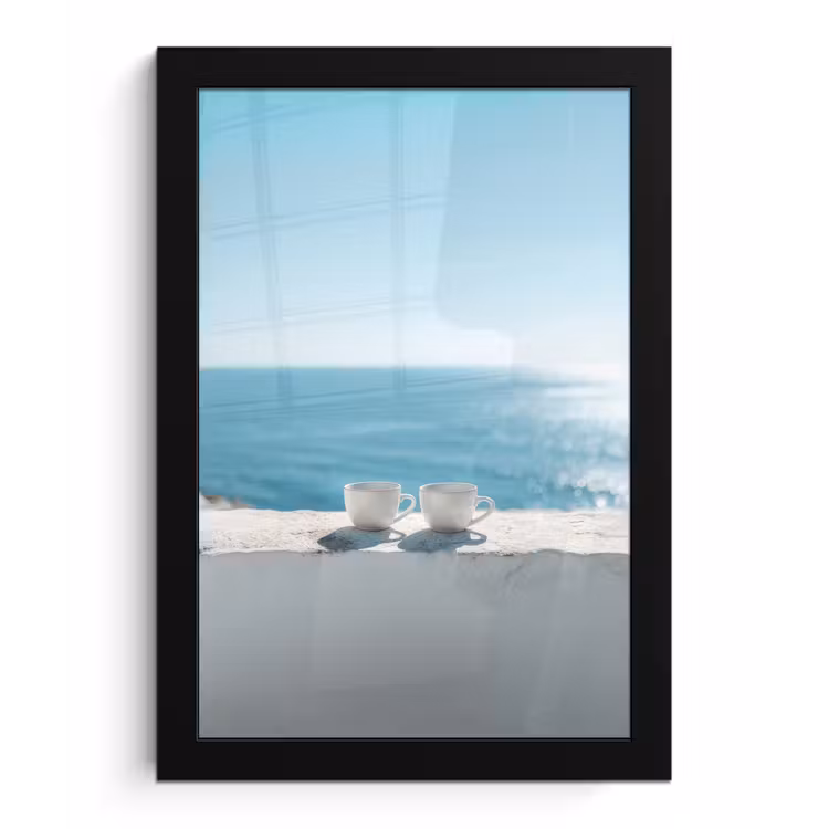 Poster met lijst - Zee - Koffiekopjes - Zomers — 1
