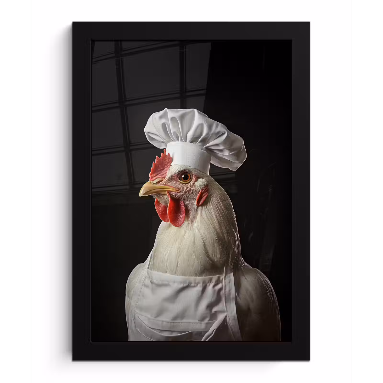 Poster met lijst - Kok - Rood - Kip — 1