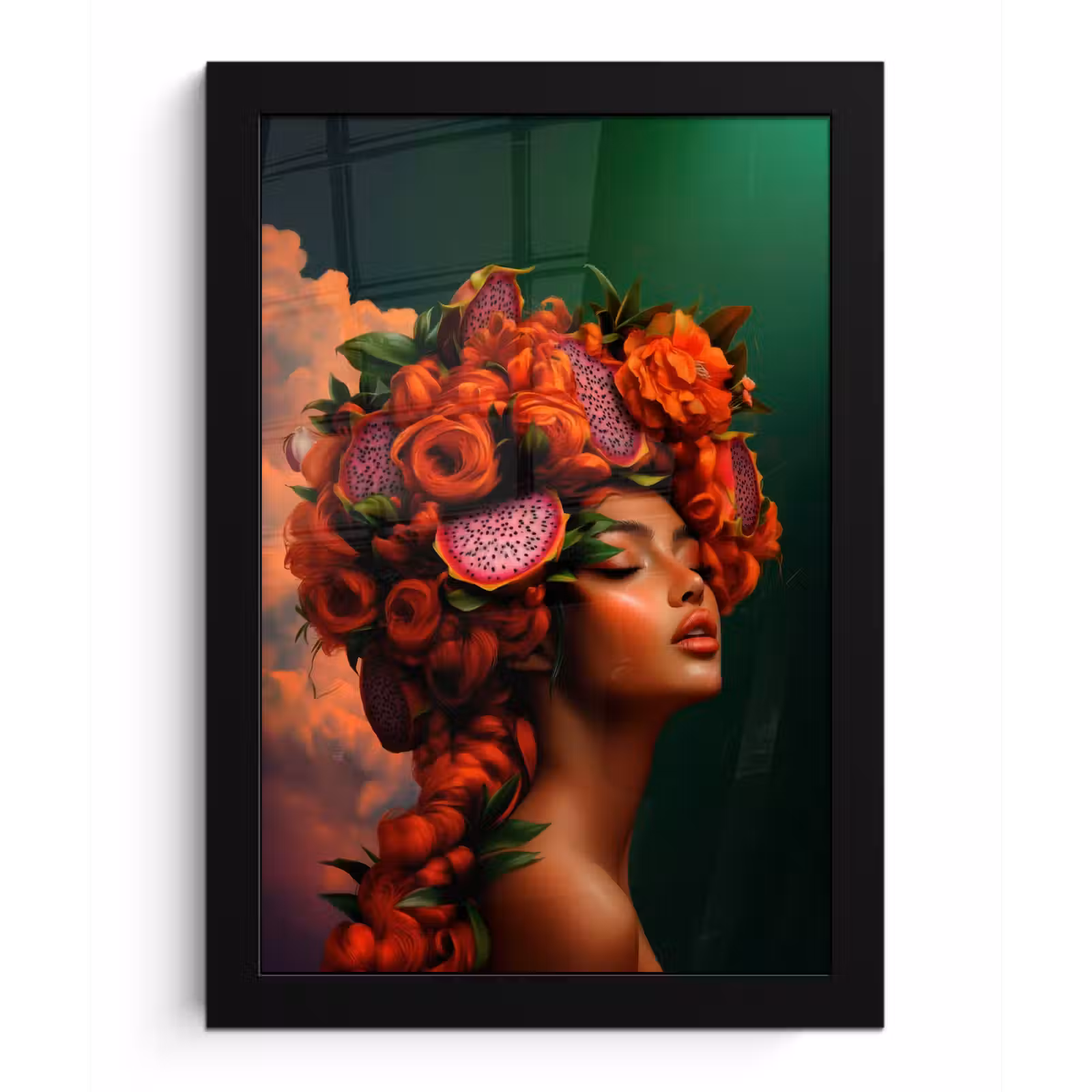 Poster met lijst - Vrouw - Drankenfruit - Rozen — 1
