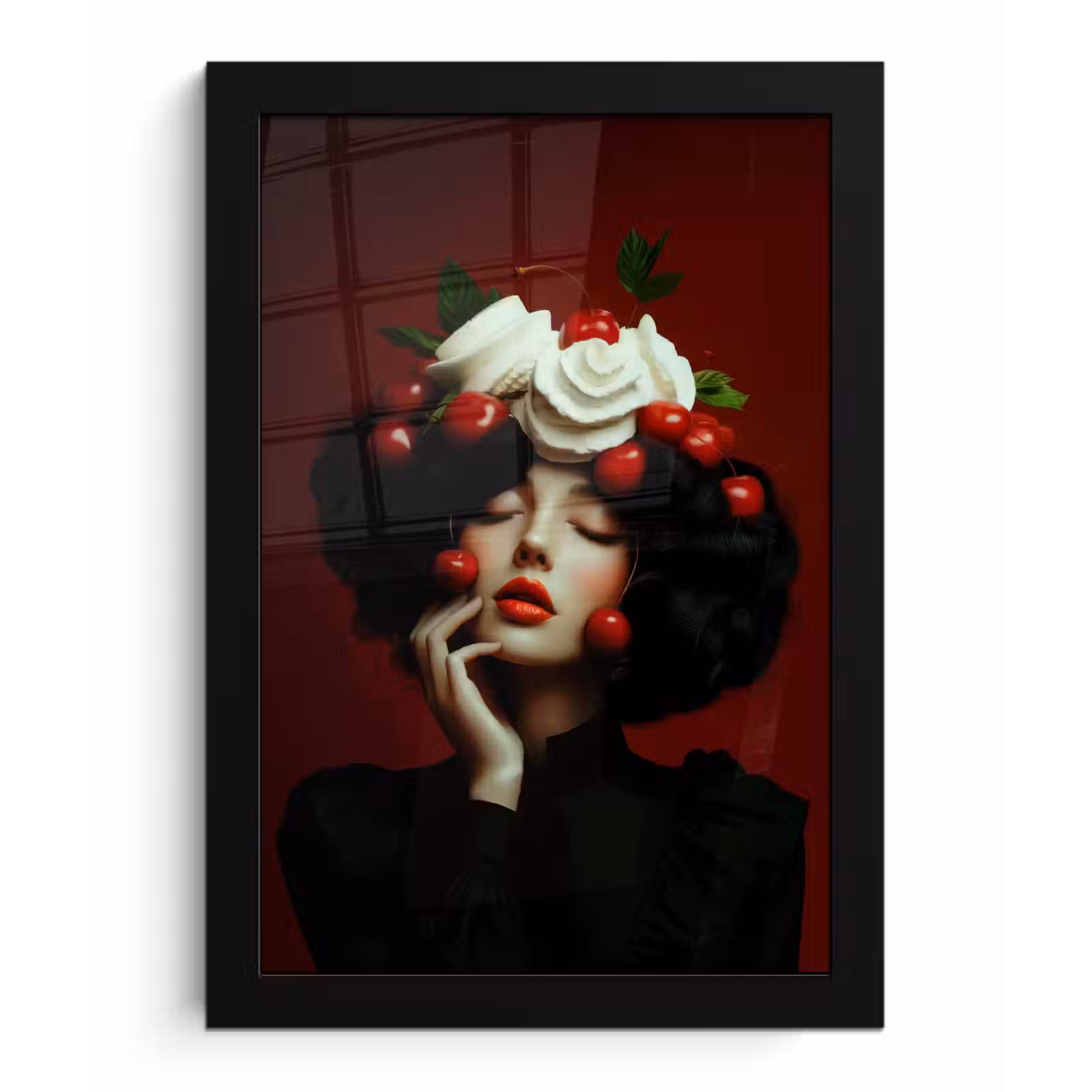Poster met lijst - Vrouw - Kersen - Slagroom — 1