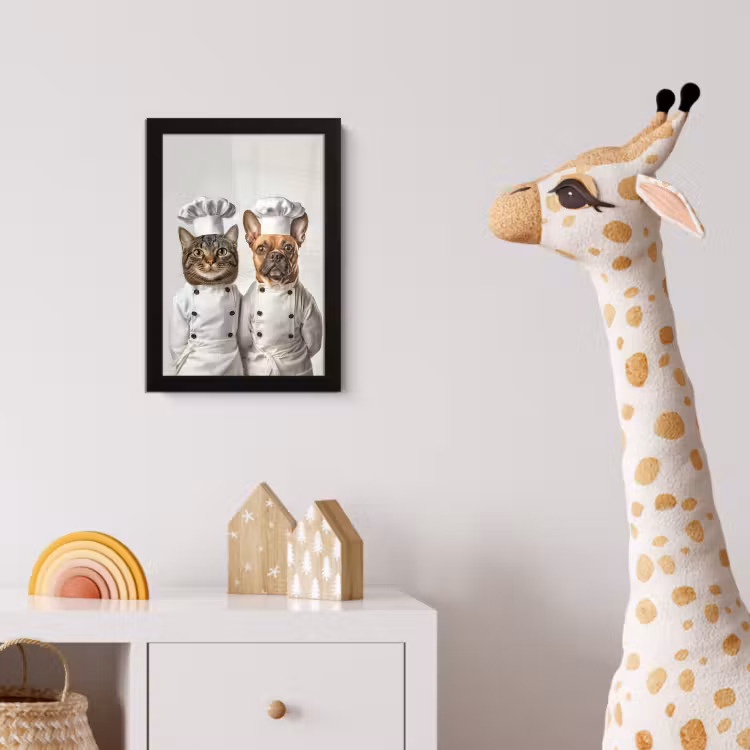 Poster met lijst - Kat - Hond - Kokskleding — 5