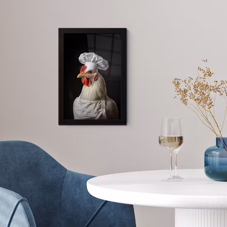 Poster met lijst - Kok - Rood - Kip — 2