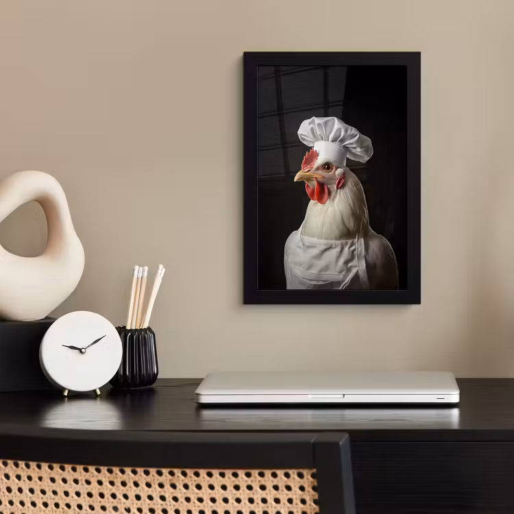 Poster met lijst - Kok - Rood - Kip — 3