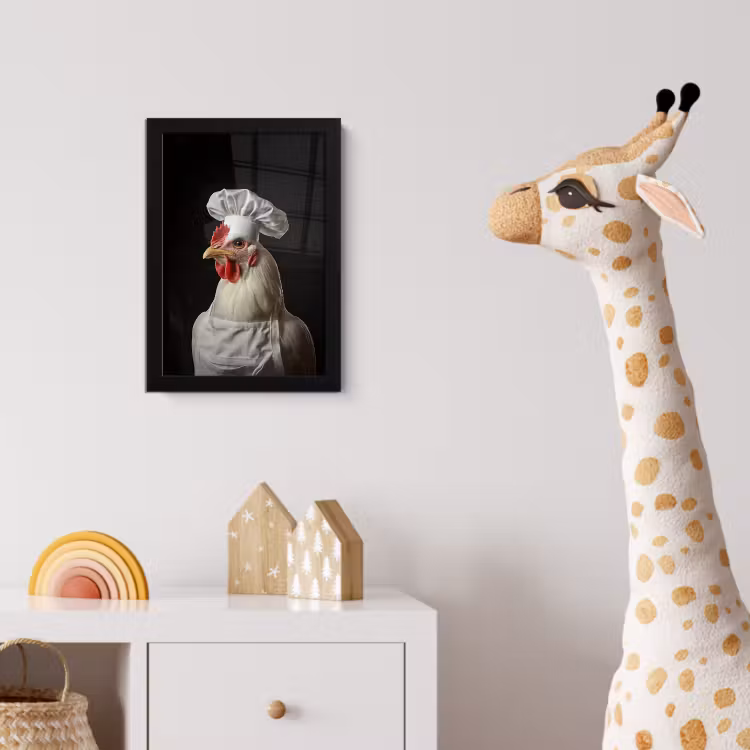 Poster met lijst - Kok - Rood - Kip — 5