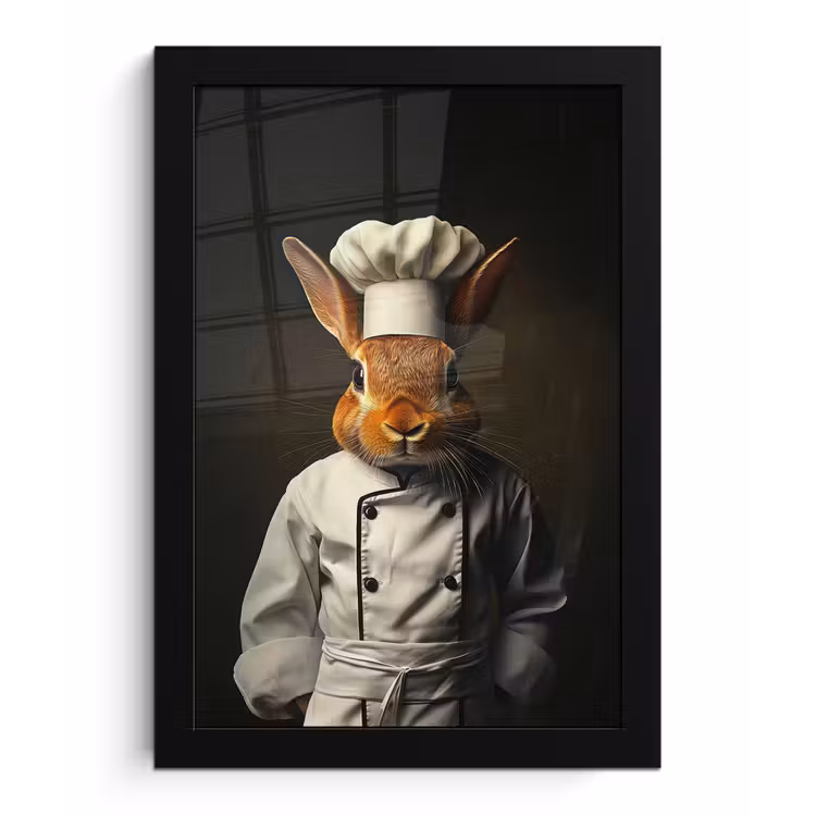 Poster met lijst - Konijn - Kok - Dier — 1