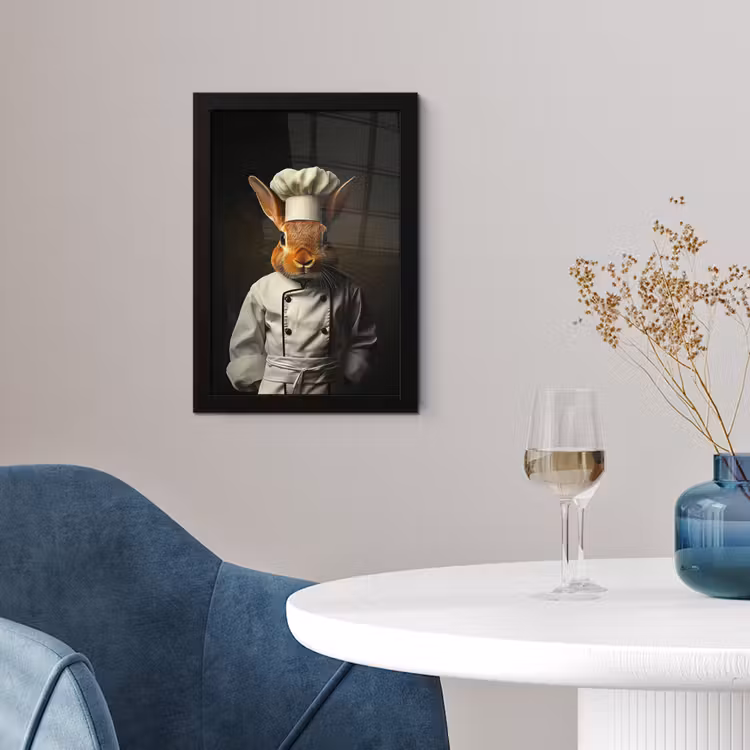 Poster met lijst - Konijn - Kok - Dier — 2