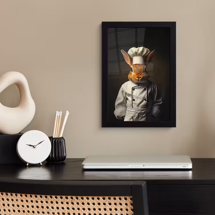 Poster met lijst - Konijn - Kok - Dier — 3