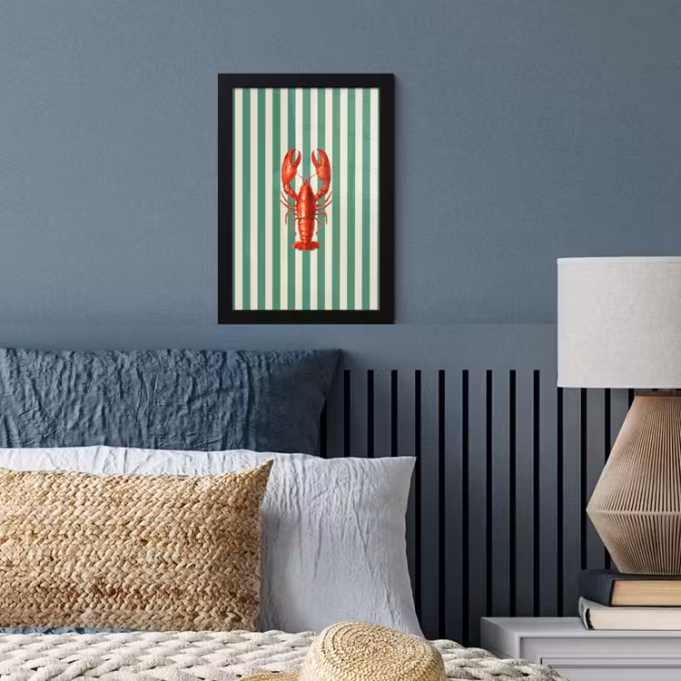 Poster met lijst - Kreeft - Strepen - Realistisch - Zomers — 4