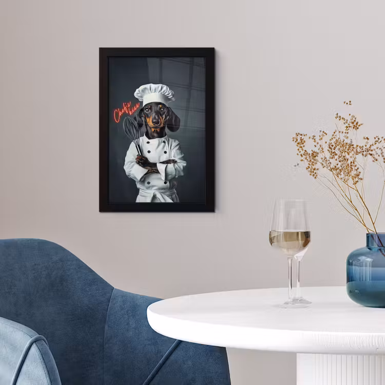 Poster met lijst - Quote - Neon - Hond - Kokskleding — 2