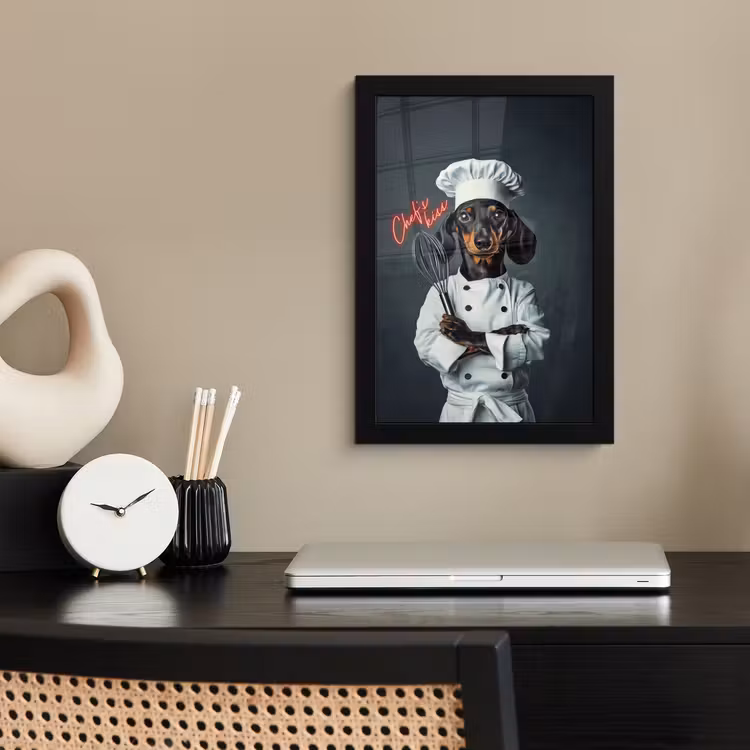 Poster met lijst - Quote - Neon - Hond - Kokskleding — 3